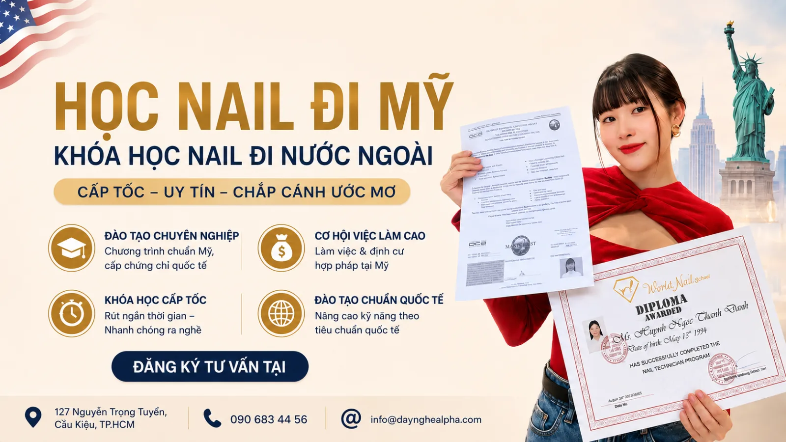 Học nail đi Mỹ tại World Nail Alpha