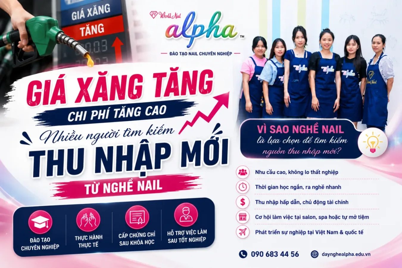 Giá Xăng Tăng Ảnh Hưởng Thu Nhập, Nhiều Người Chọn Học Nghề Nail Là Bước Tiến Mới
